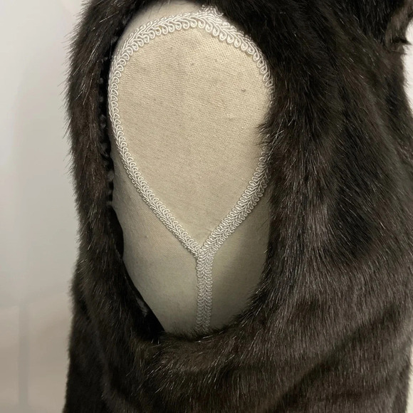 Edit by Jeanne Beker Faux Fur Vest Dark Brown Size Medium Retro Streetwear - Picture 6 of 13